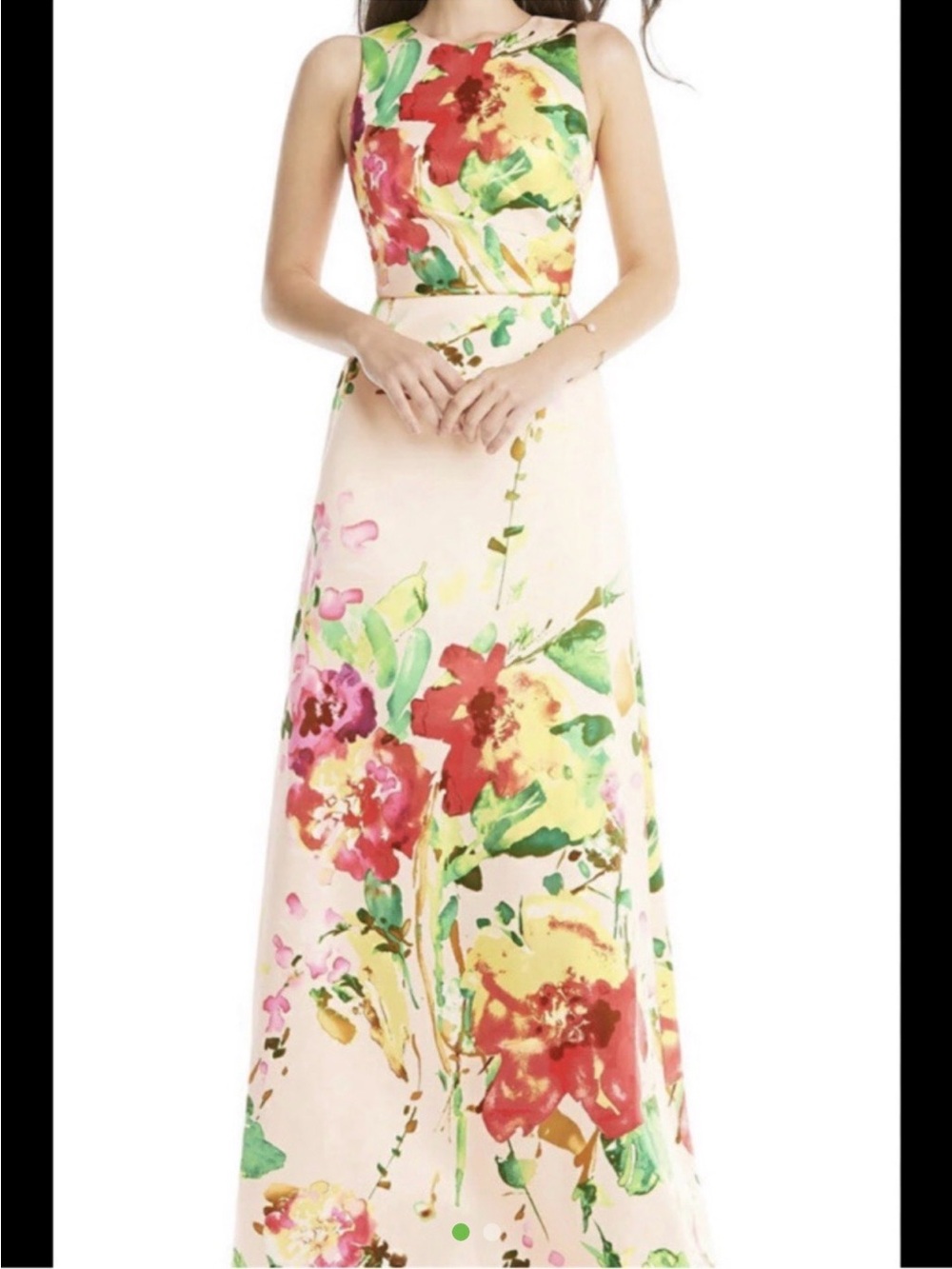 Alfred Sung Floral Sleeveless Formal Dress